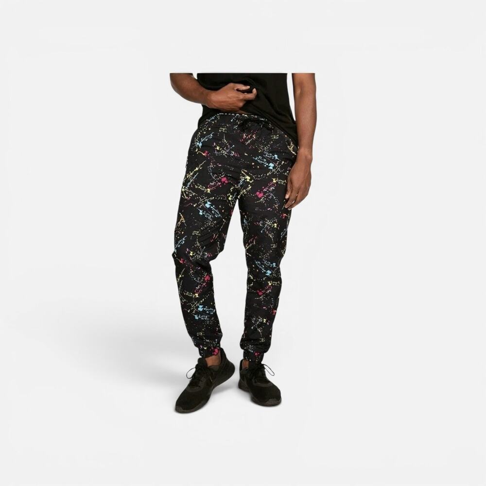 Tipsy Elves Neon Nightcrawl Windbreaker Colorful Splatter Pants NWT, Men's Small